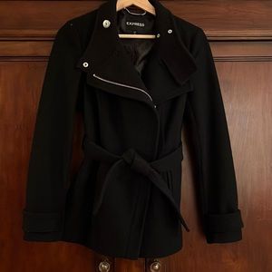 Black express pea coat size xs